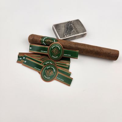 Papier-Zigarrenetikett mit individueller Form Druck Aufkleber aus geprägter Folie Zigarrenringbandetiketten Goldfolie