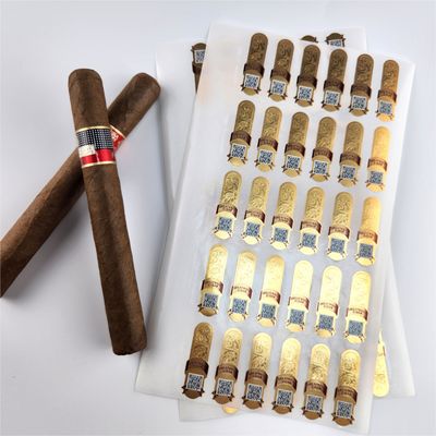 kaufen Getränke-Embossed-Zigarrenetiketten Druckwasserdicht Aufkleber aus Goldfolie online manufacture