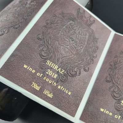 Selbstklebendes, langlebiges Lederpapier, Goldfolie, Aufstrichen, Weinlabel für die Verpackung von Weinflaschen