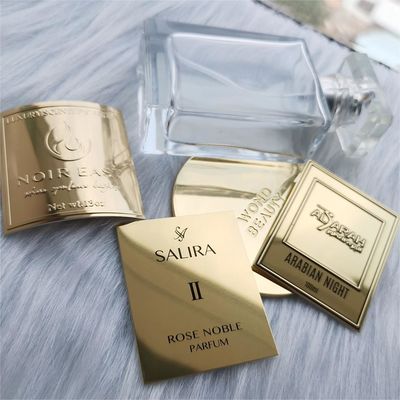 Individuelle Metall-Logo-Etiketten-Aufkleber für Kosmetik-Glasflaschen, Parfüm, Kosmetik, Kerzen