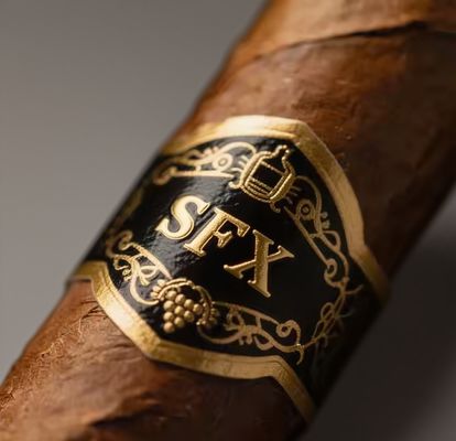 kaufen Customized Shape ISO9001 Certified Full-automatic Production Gold Foil Embossed Cigar Label Adhesive Sticker online manufacture