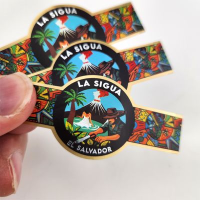 Guter Preis Customized Logo Zigarren Kleber Aufkleber Wasserdicht Verpackung Folie Stempel Zigarrenband Drucketikett Online