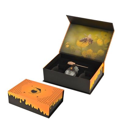 Guter Preis Schwarz-Orange Magnetverschluss Geschenkboxen Matte Klappverpackungskiste für Honig Online