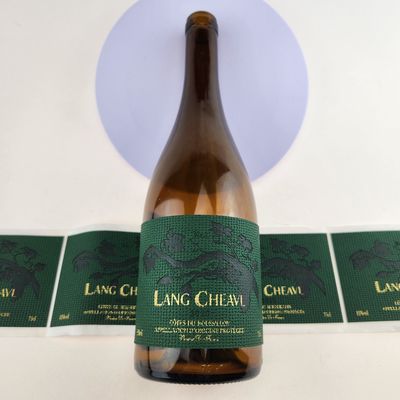 Guter Preis Custom PU Lederaufkleber Weinflaschen Etiketten Silberfolie Lederaufkleber Markenzeichen für Rotwein Online