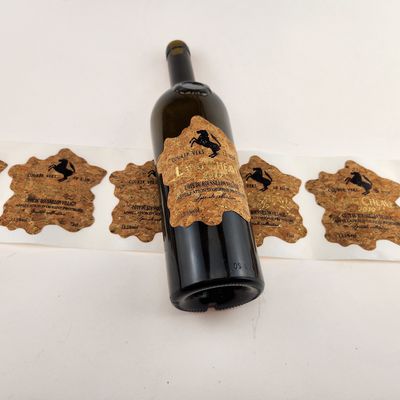 Guter Preis Custom Cork Weinflaschen Etiketten - Luxus Eichen Design mit Goldfolie Stempel Online