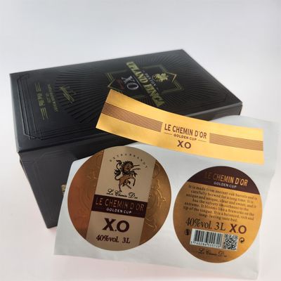 Guter Preis Custom 3D Prägte Brandy Whisky Etiketten - Goldfolie Weinflaschen Etiketten OEM Online