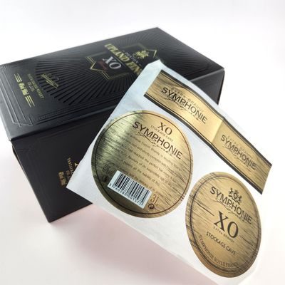 Guter Preis CMYK Biologisch abbaubare Aluminiumfolie Etiketten Whisky Prägnierte Brandy Weinetiketten Online