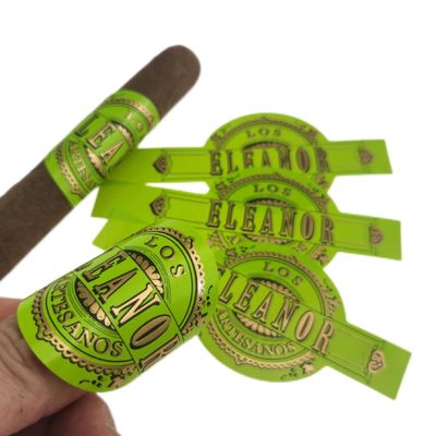 Guter Preis Grüne Luxus-Zigarrenband Druck personalisierte Marken-Aufkleber für die Verpackung Online