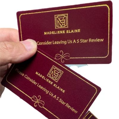 Guter Preis Drucken von Visitenkarten aus rotem Samt Mehrfarbige Einladungen Folienkarten Drucken von Luxus-Velvetkarten Online