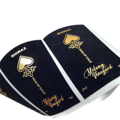 Guter Preis Anpassungsfähiges Drucken Goldfolie Stamping Prägniertes Premium Samtpapier Weinetikett für Weinflaschen Etiketten Verpackung. Online