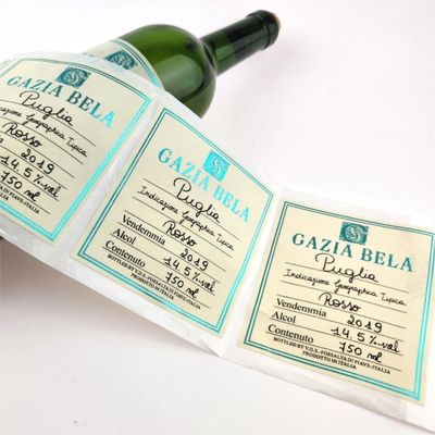 Guter Preis Custom Weinetikett Premium Textur Papier Weinflasche Verpackung Etiketten UV-Druck Folie Stempel Weinflaschen Etiketten Online