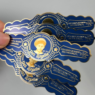 Guter Preis Hochwertiges OEM-Zigarrenetikett mit Privatlogo Klebeaufkleber UV 3D-Goldfolie mit Vinyl-Druck Zigarrenetikett für Party & Hochzeit & Weihnachten Online
