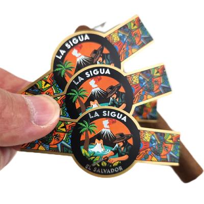 Guter Preis Custom Embossed Gold Foil Cigar Label and Band with ISO9001:2008 Certification for Personalized Use Online