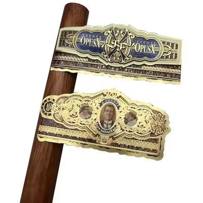 Guter Preis ISO9001 Certified Waterproof Eco-friendly Cigar Label Adhesive Sticker with Gold Foil 3D Embossed Customized Shape Online